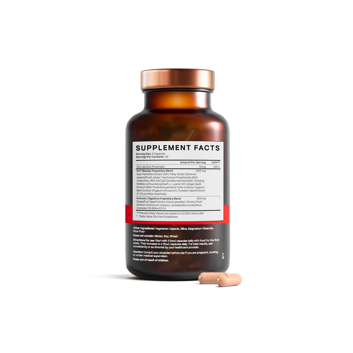 Advanced Trichology bottle staged in bathroom routine demonstrating daily use benefit