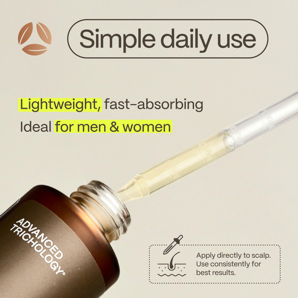 Advanced Trichology NutraM bottle beside FoliGrowth supplement for combined support