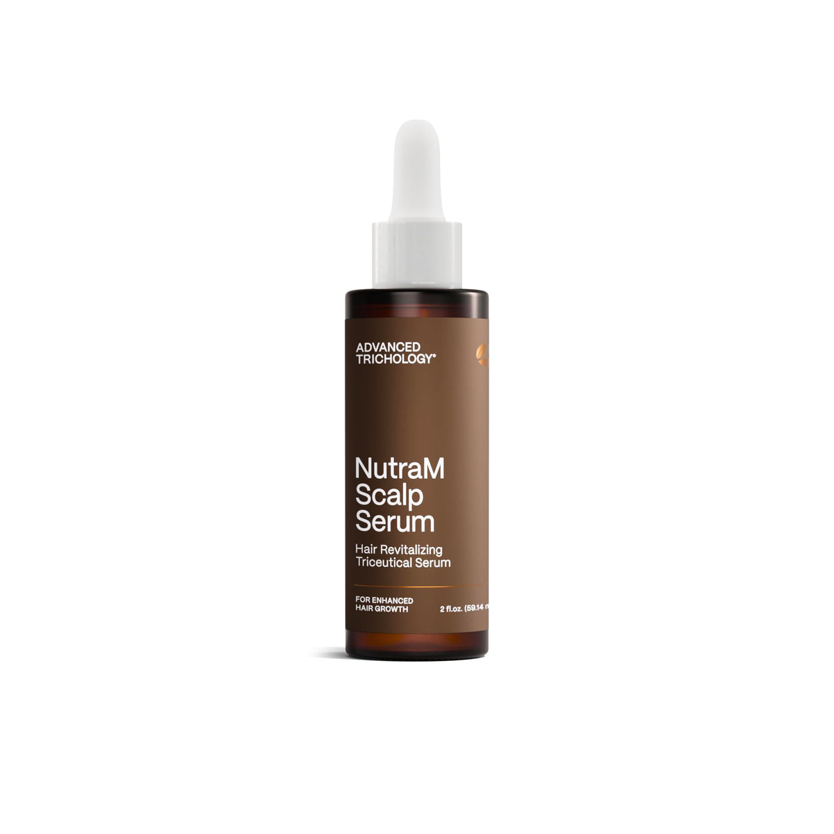 Advanced Trichology NutraM front packaging showing product benefits