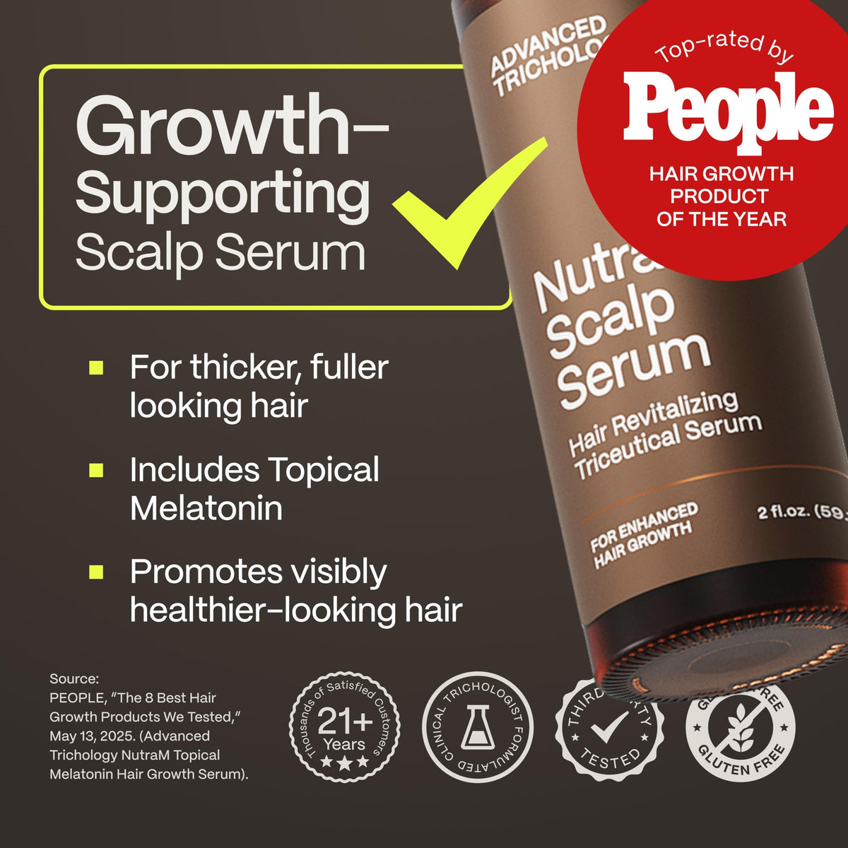 Advanced Trichology NutraM serum dropper texture for fast absorption