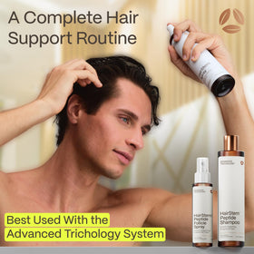 Advanced Trichology product box with bottle for retail display
