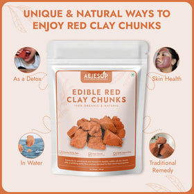 AEJESOP 100g red clay beside a coin showing compact travel-friendly benefit