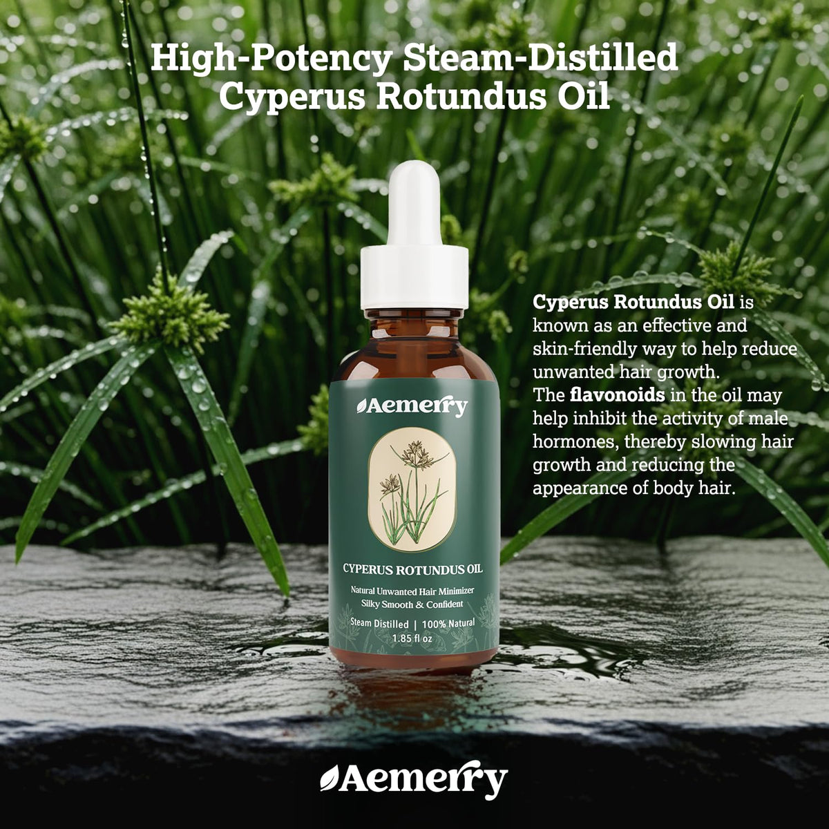 Aemerry oil applied to face calming post-shave irritation and hydrating skin
