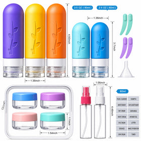 Aeomni spray bottle and cream jars displayed for versatile toiletries use