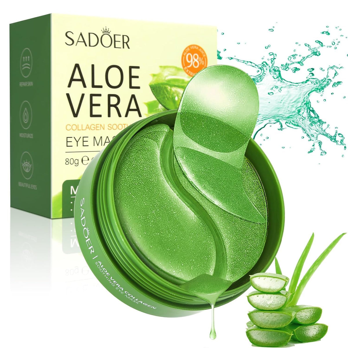 Aero Zen front packaging showing 60 under eye patches for convenient skincare