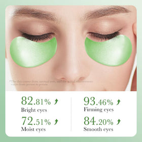 Aero Zen patches applied under eye demonstrating reduced puffiness and refreshment