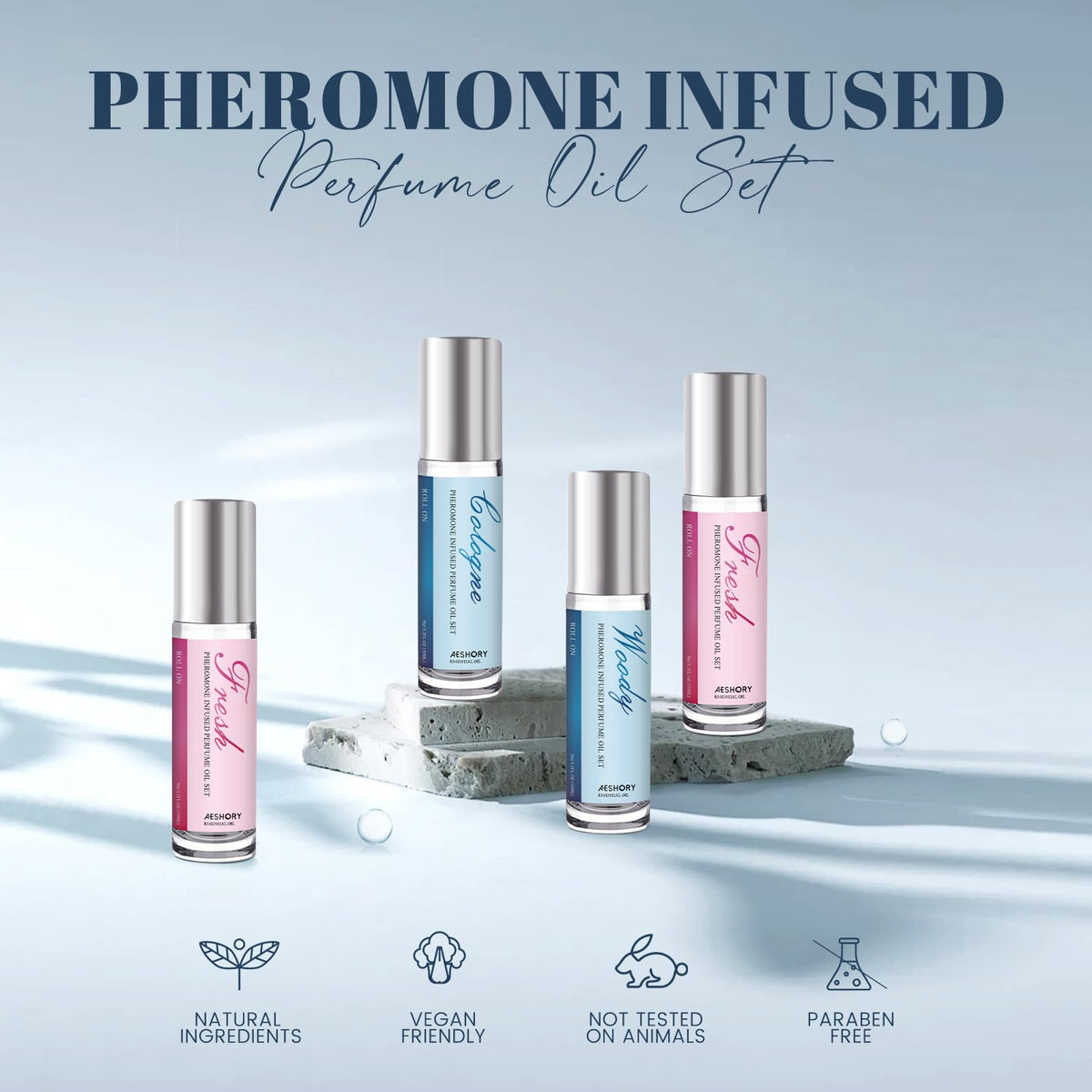 Aeshory perfume applied to wrist in hand demonstrating quick on-the-go refresh benefit