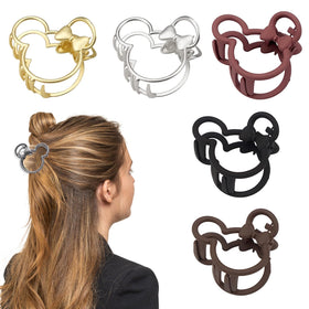 Aesnoun front view of five mouse ear clips showing colors and compact size, stylish convenience
