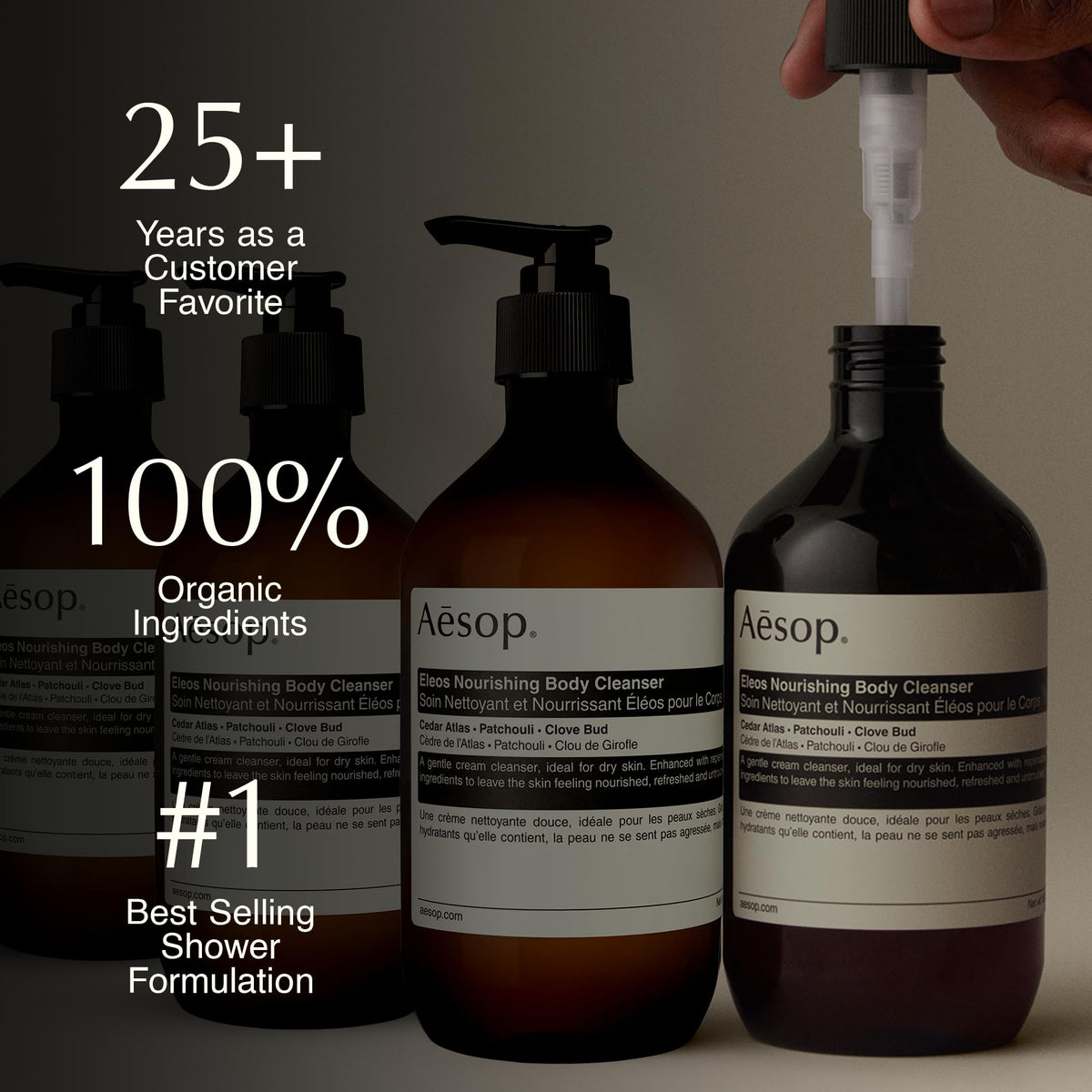 Aesop Eleos creamy lather texture demonstrating gentle, hydrating foam