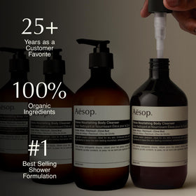 Aesop Eleos creamy lather texture demonstrating gentle, hydrating foam