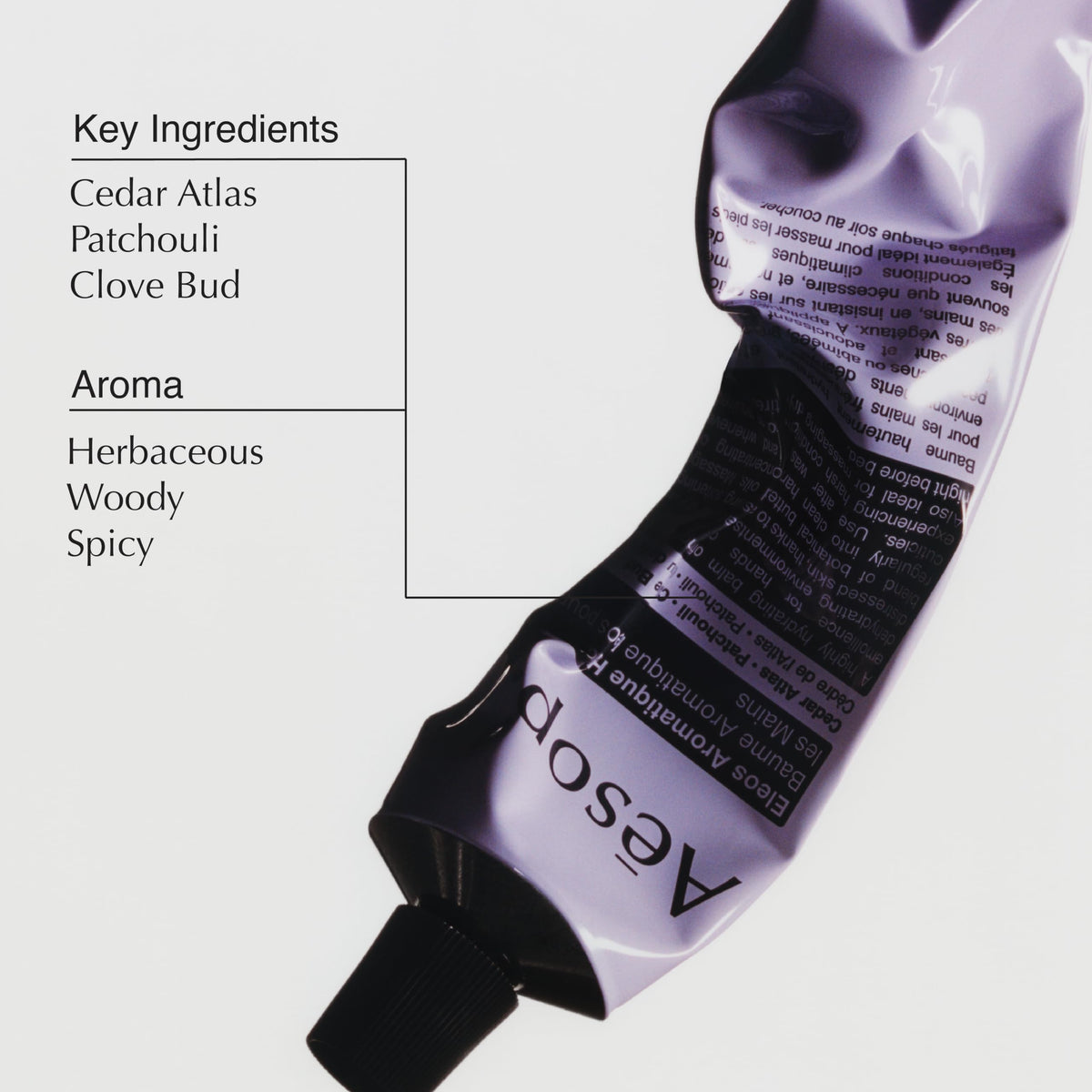 Applying Aesop Eleos on hands demonstrating quick absorption and non-greasy finish