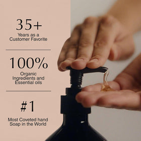 Aesop refill bottle placed beside dispenser in bathroom showing stylish countertop look