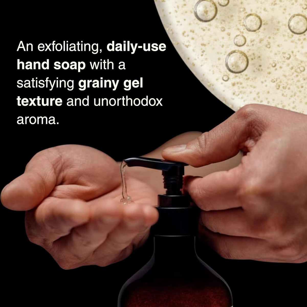 Aesop refill being poured into pump, reduces plastic waste