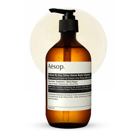 Aesop front bottle showing label and floral design, elegant presentation benefit