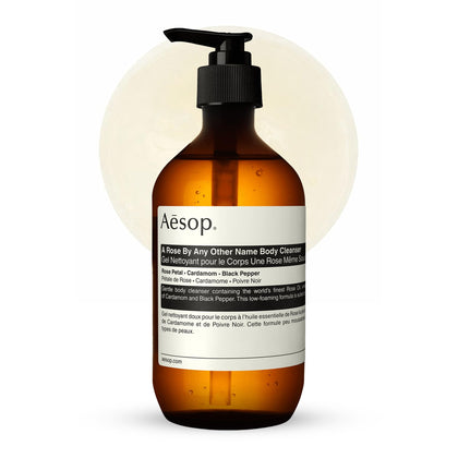 Aesop front bottle showing label and floral design, elegant presentation benefit