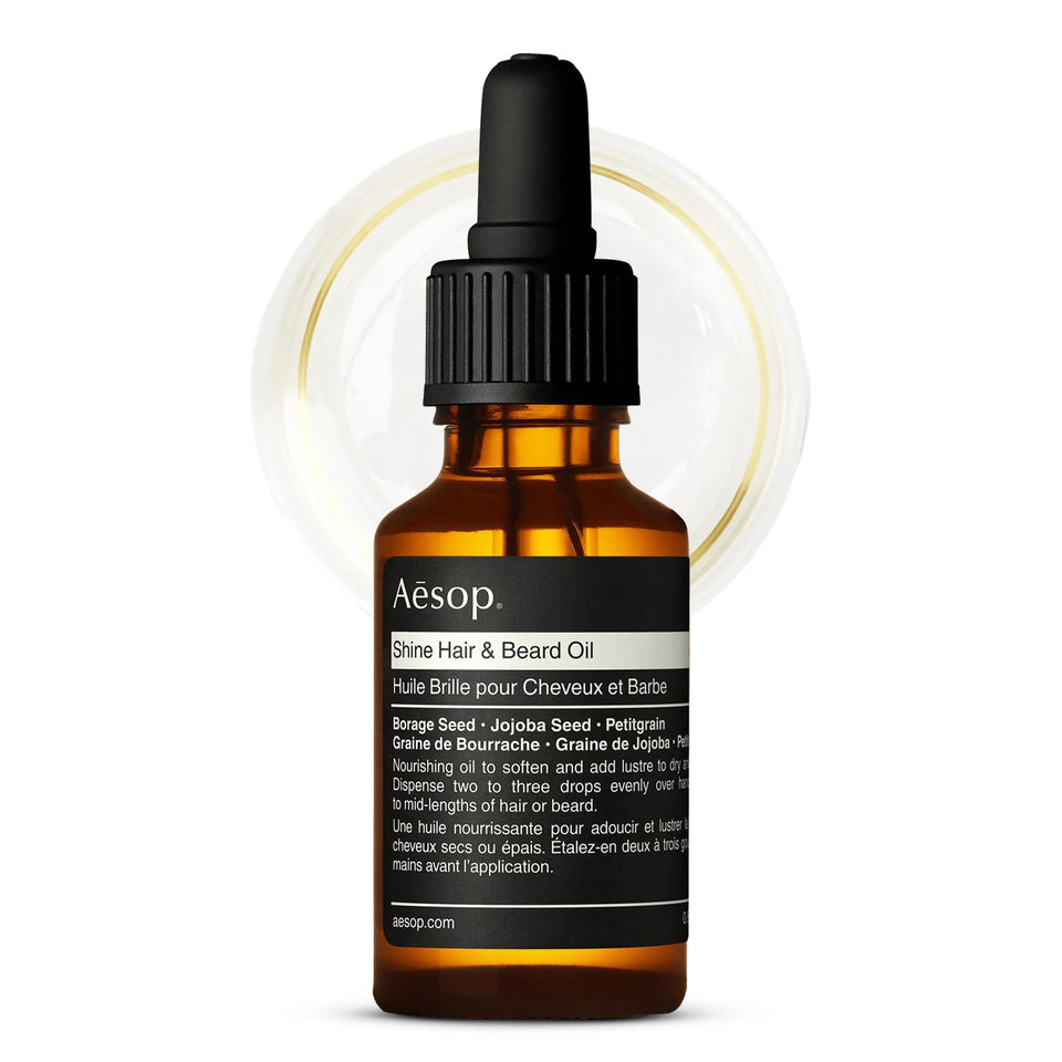 Aesop bottle front view showing clean design and compact size for travel