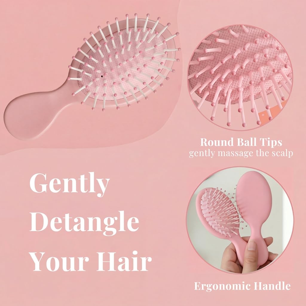 AESPAKO close-up of soft air-cushion bristles that gently detangle hair