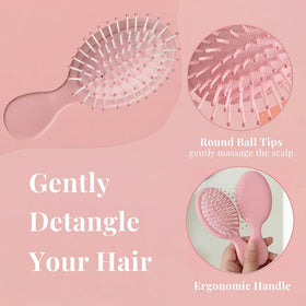 AESPAKO close-up of soft air-cushion bristles that gently detangle hair
