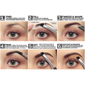 Aesthetica double-ended brush and spoolie demonstrating precise filling and blending
