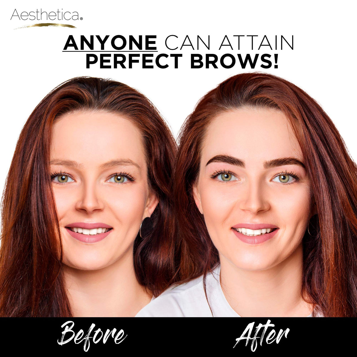 Aesthetica tweezers with brow wax and concealer for clean edges and long wear