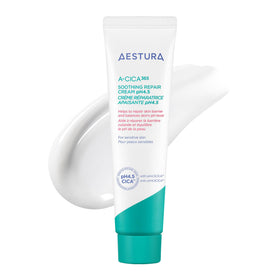 AESTURA front packaging showing calming gel cream, soothes redness