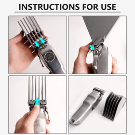 AFANSO guard attached to a Wahl full-size clipper showing stable fit and control