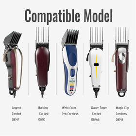 AFANSO clipper guards in use trimming a long top haircut for consistent results