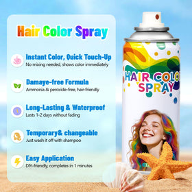 AFCRYIYE purple streak applied on hair model, vibrant accent benefit