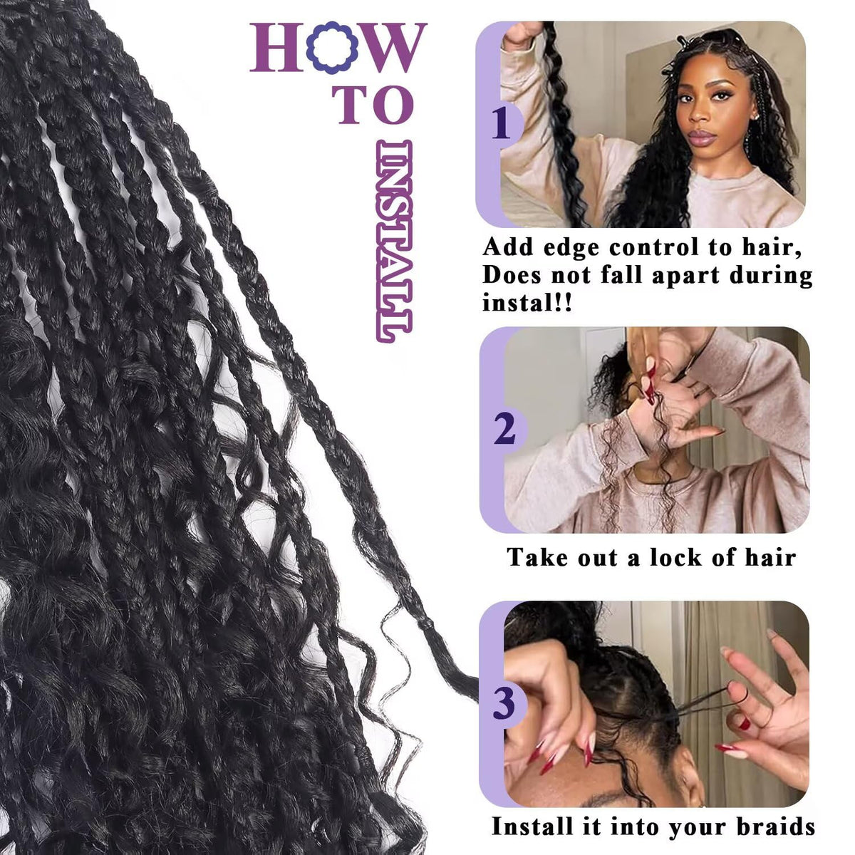 Afihond bundle label no-weft detail highlighting tangle-free advantage