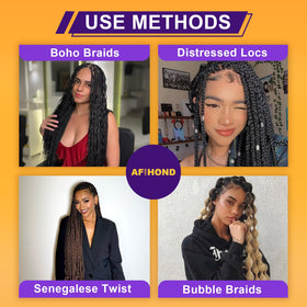 Afihond braids in use being installed for fast box braid styling