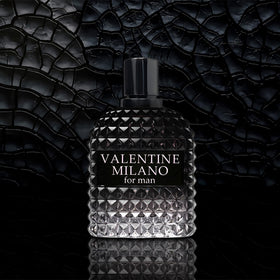 AFLUXE side profile of Valentine Milano bottle highlighting modern silhouette