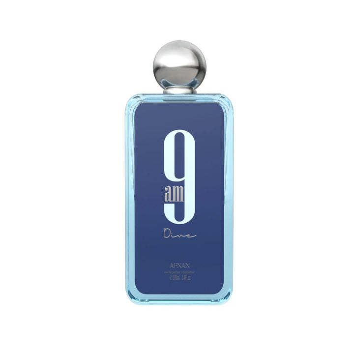 Afnan 9 AM Dive front bottle displayed, conveying fresh citrus appeal
