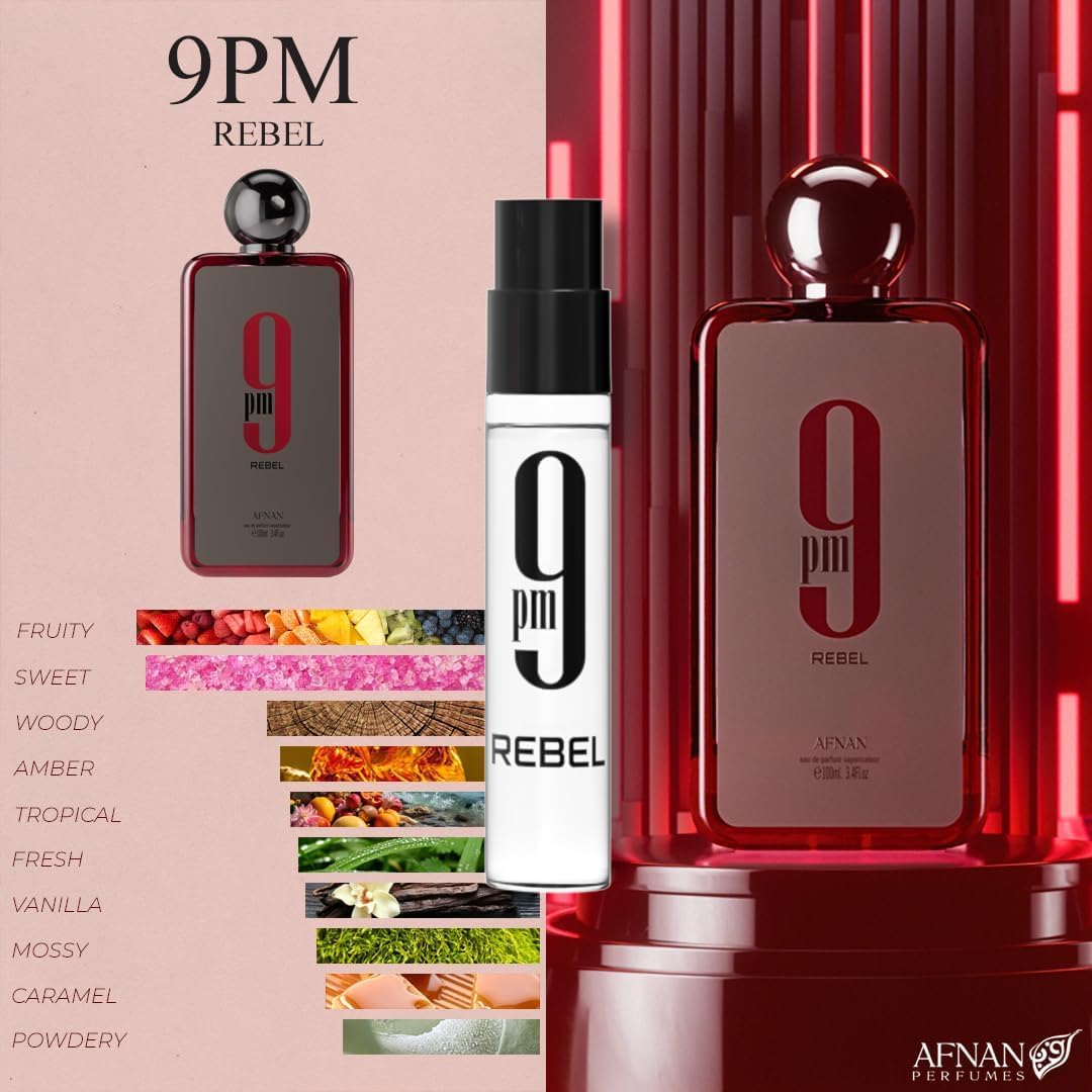 Afnan visible labels and names on vials aiding quick scent selection