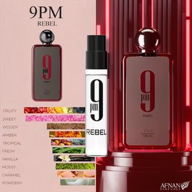 Afnan visible labels and names on vials aiding quick scent selection