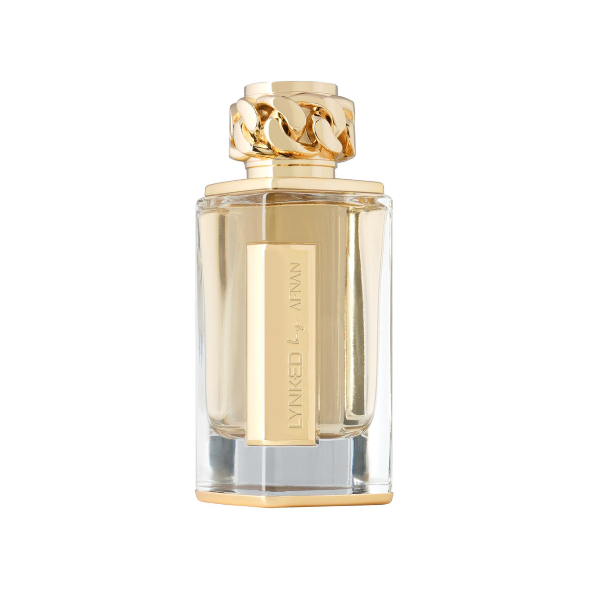 Afnan Lynked Forever Gold side label close-up highlighting composition and brand clarity