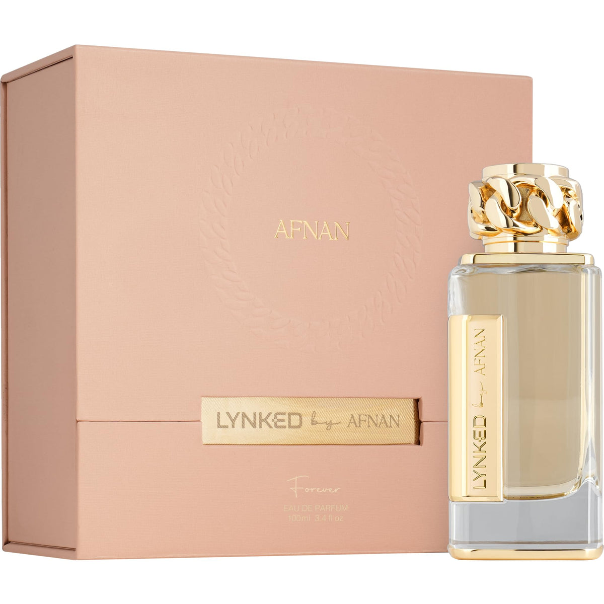 Afnan Lynked Forever Gold mist spray in action demonstrating easy application and fine atomizer