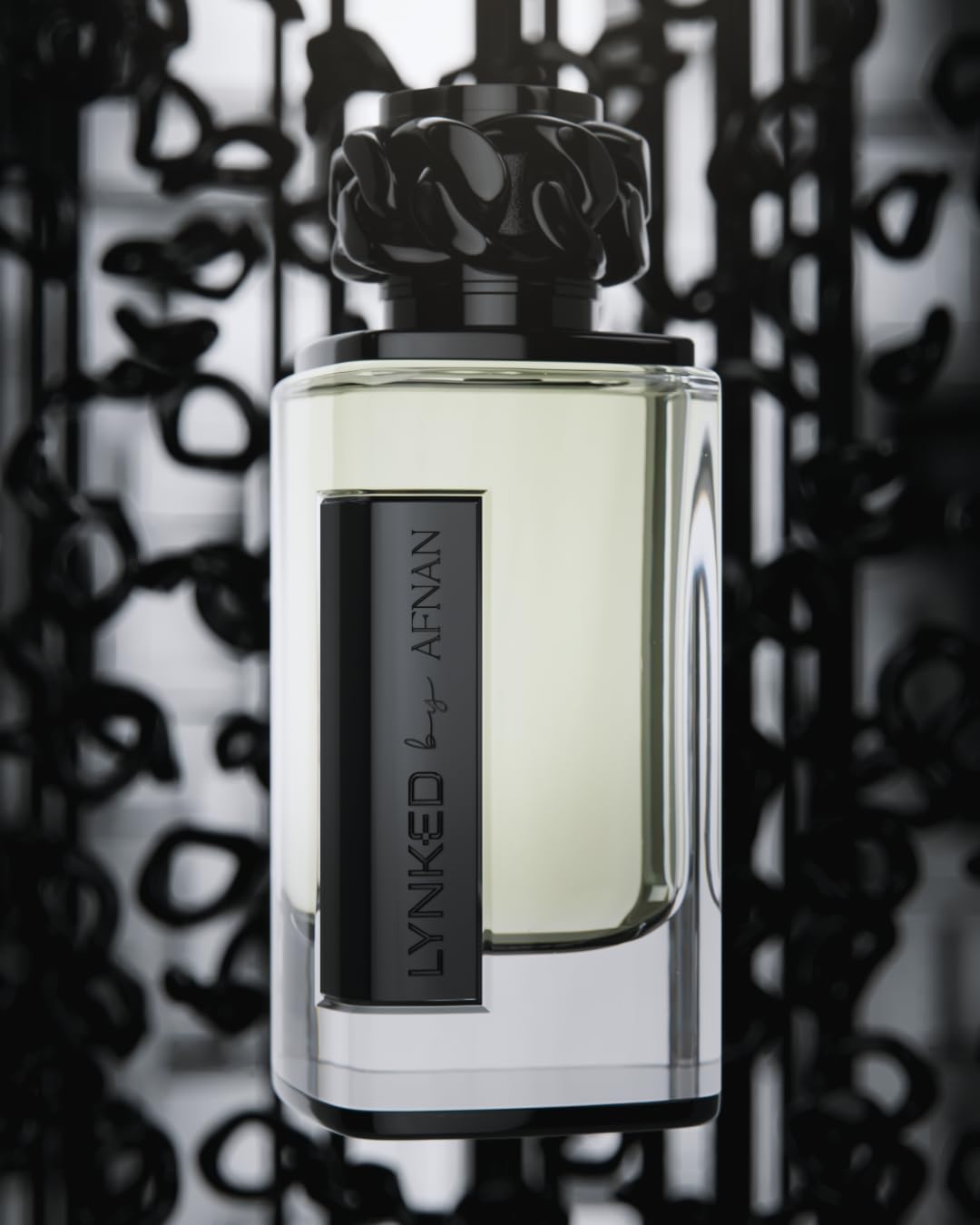 Afnan Lynked Freedom black ingredient illustration with citrus and spice clarity