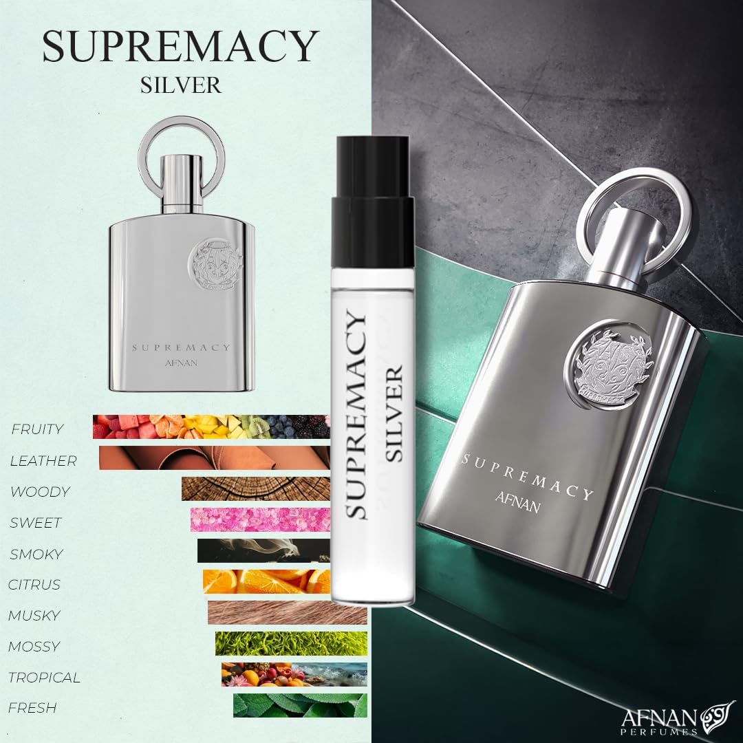 Afnan Supremacy vials inside a travel toiletry bag demonstrating portability and convenience