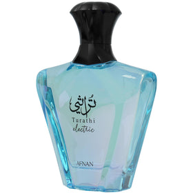 Afnan Turathi Electric angled bottle highlighting label and modern silhouette advantage