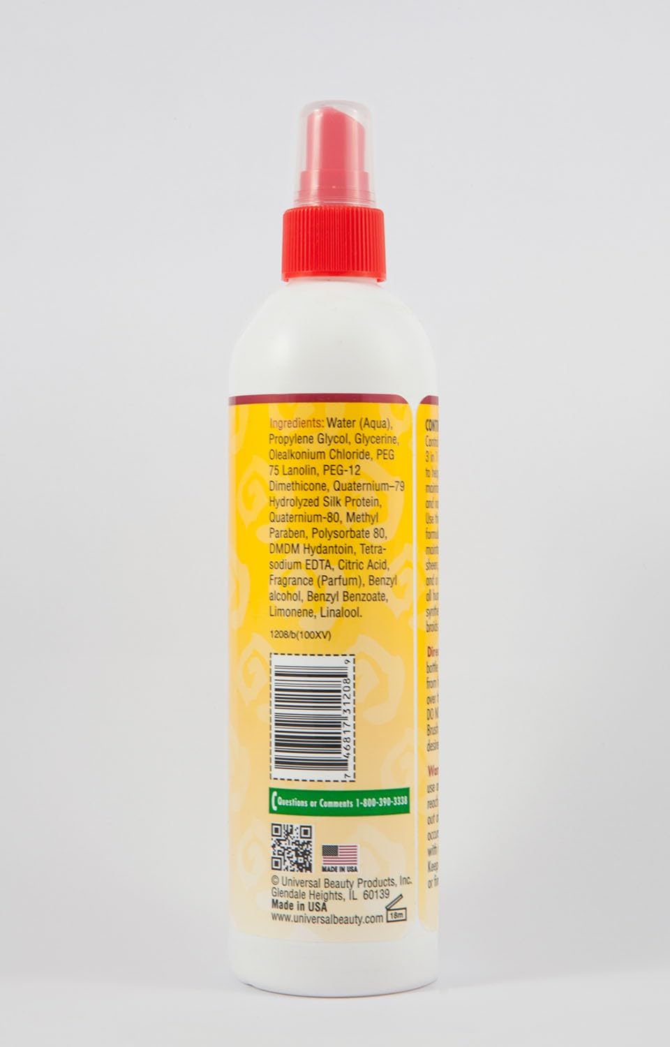 African Essence spray applied to wig on mannequin demonstrating easy refresh