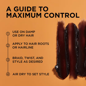 African Pride applied on braid for neat, long-lasting hold