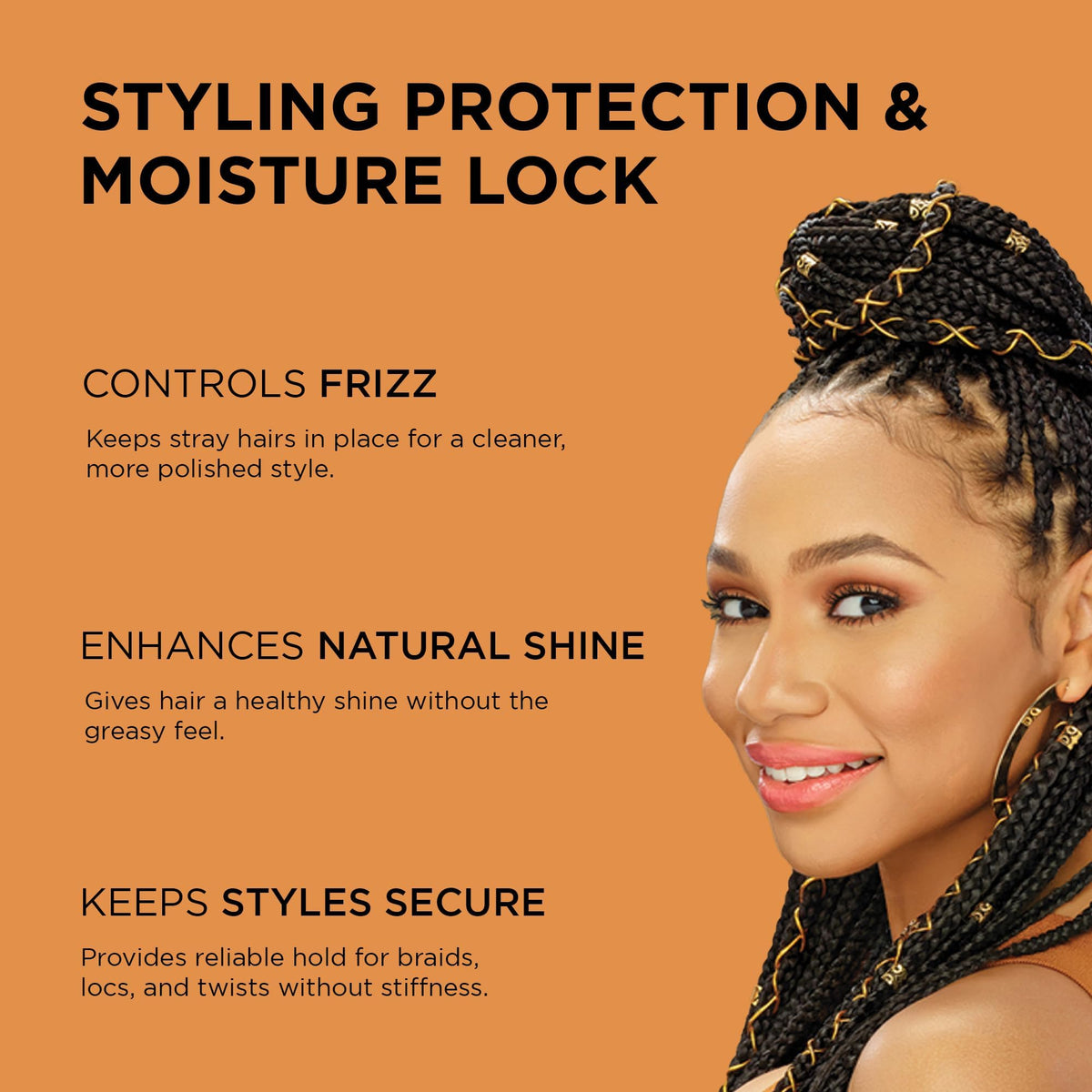 African Pride back label showing ingredients and directions for use