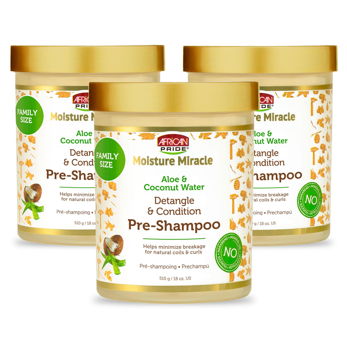 African Pride front packaging showing product and benefits for easier detangling