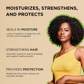 African Pride pouring oil close-up highlighting smooth lightweight texture