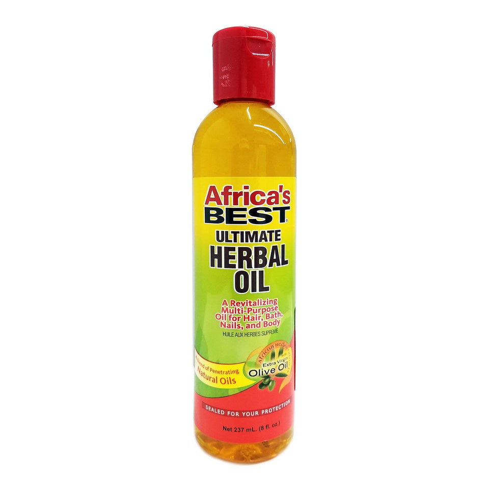 Africa's Best bottle front view showing label and size, highlights easy application