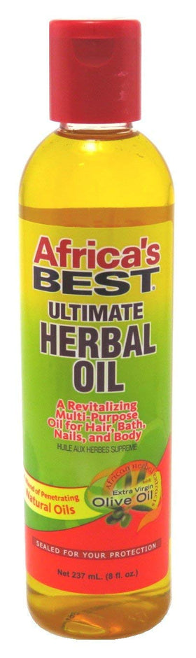 Africa's Best oil applied to scalp by hand demonstrating soothing hydration benefit