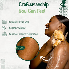AFRIKI close-up mesh texture highlighting gentle effective exfoliation