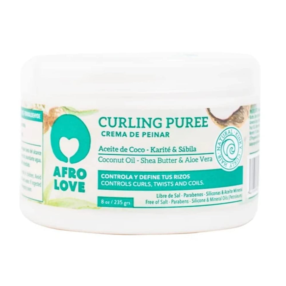 Afro Love front packaging showing 8oz jar and benefits on label