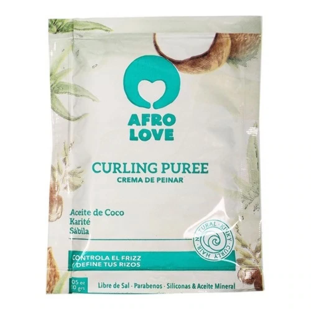 Afro Love curl cream in use on damp hair delivering defined curls