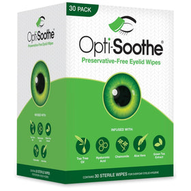 AFT Opti-Soothe front packaging showing 30-count and benefits, gentle cleansing